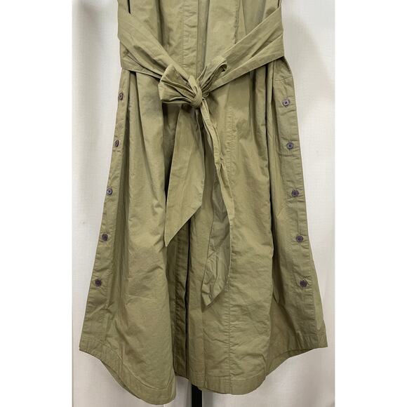 Derek Lam 10 Crosby Mikala Cotton-Poplin Midi Shirt Dress Oregano Size Large NWT - Picture 6 of 13